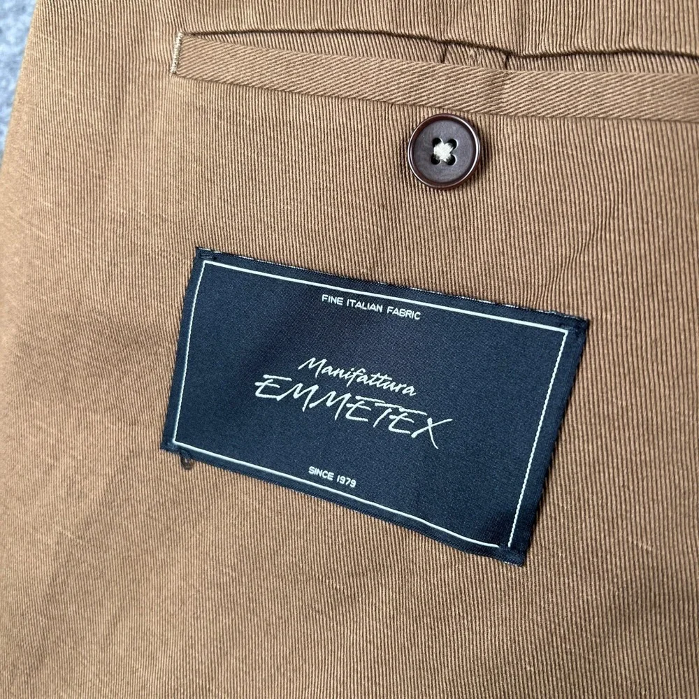 Banana Republic Jacket Mens 46L Brown Manifattura Emmetex Unstructured Linen